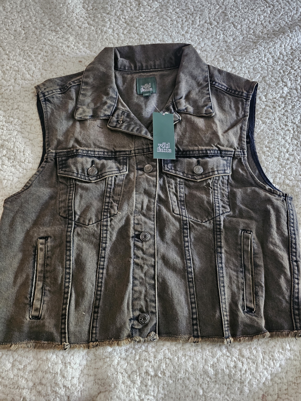 Wild Fable Washed Black Denim Vest